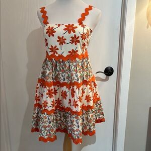Davi & Dani Retro look dress Dress with Orange Accents